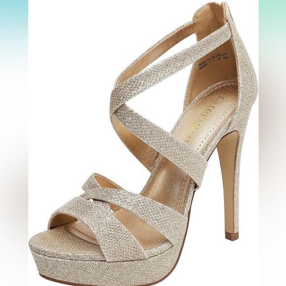 Dream Pairs heels gold sparkly 7 - Picture 2 of 7